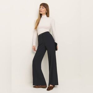 Reformation Teddy Knit Wide-Leg Pants, Size 4